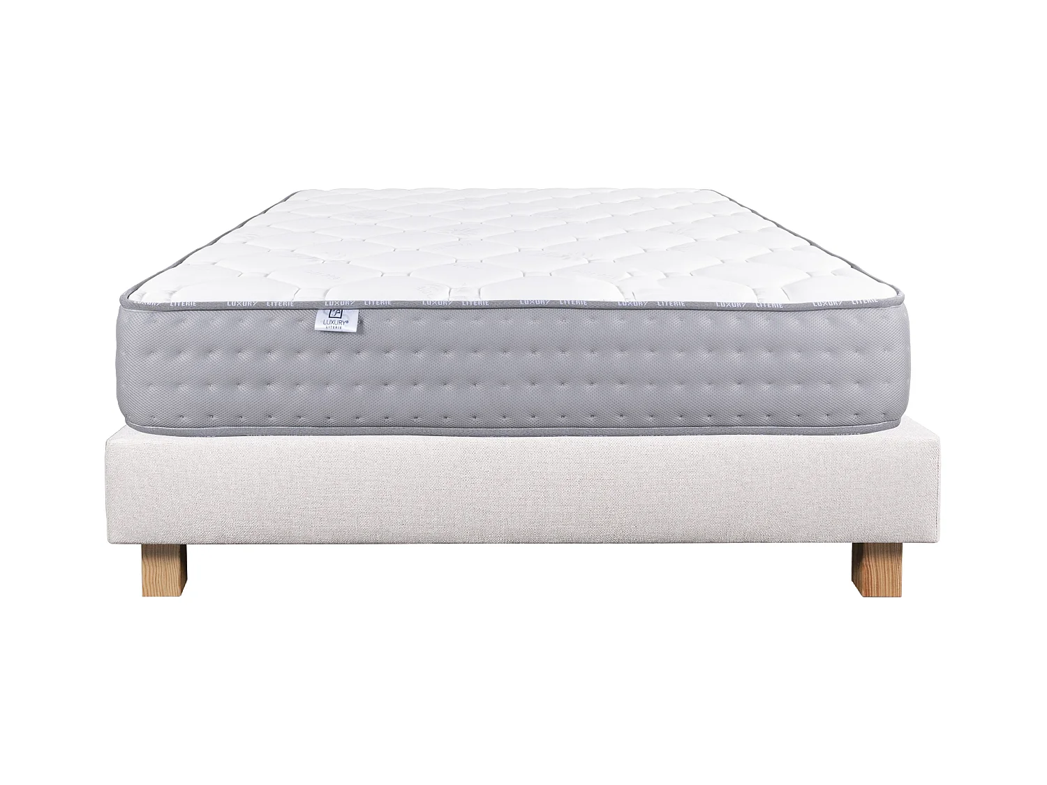 Ensemble Matelas 140x190 cm, Zen, 20 cm + sommier beige