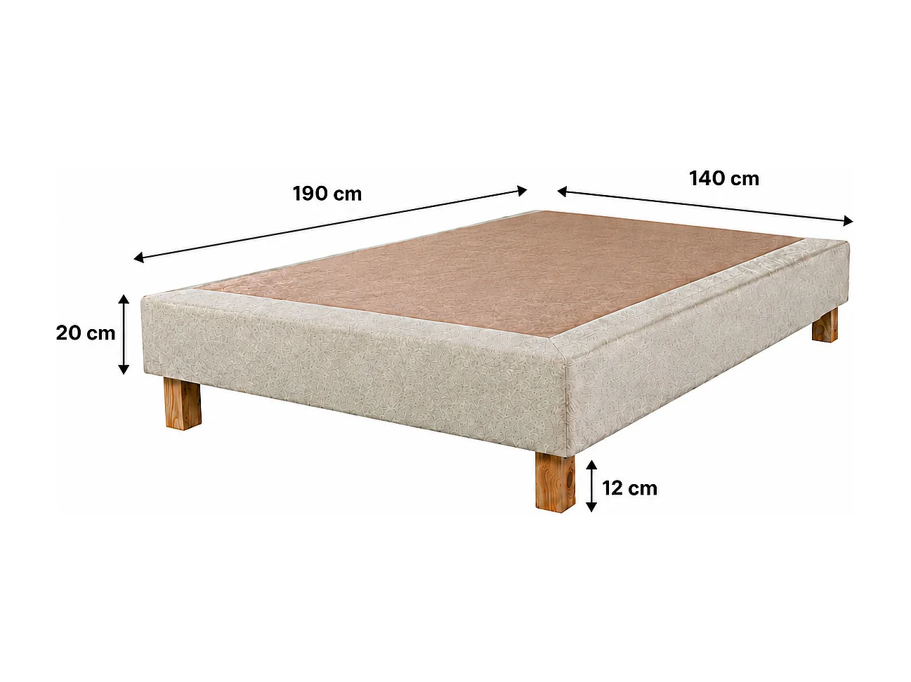 Ensemble matelas Zen, 20 cm, mousse haute densité, ferme, réversible + sommier beige ep20cm