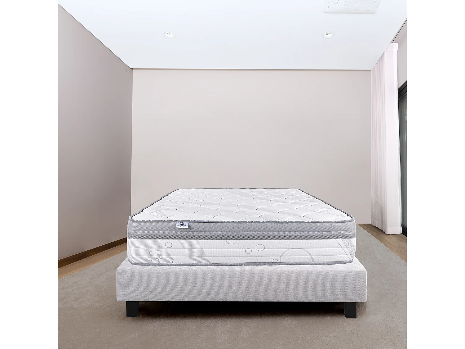 Ensemble Matelas 90x190 cm, ViscoPlus, 26 cm + sommier gris