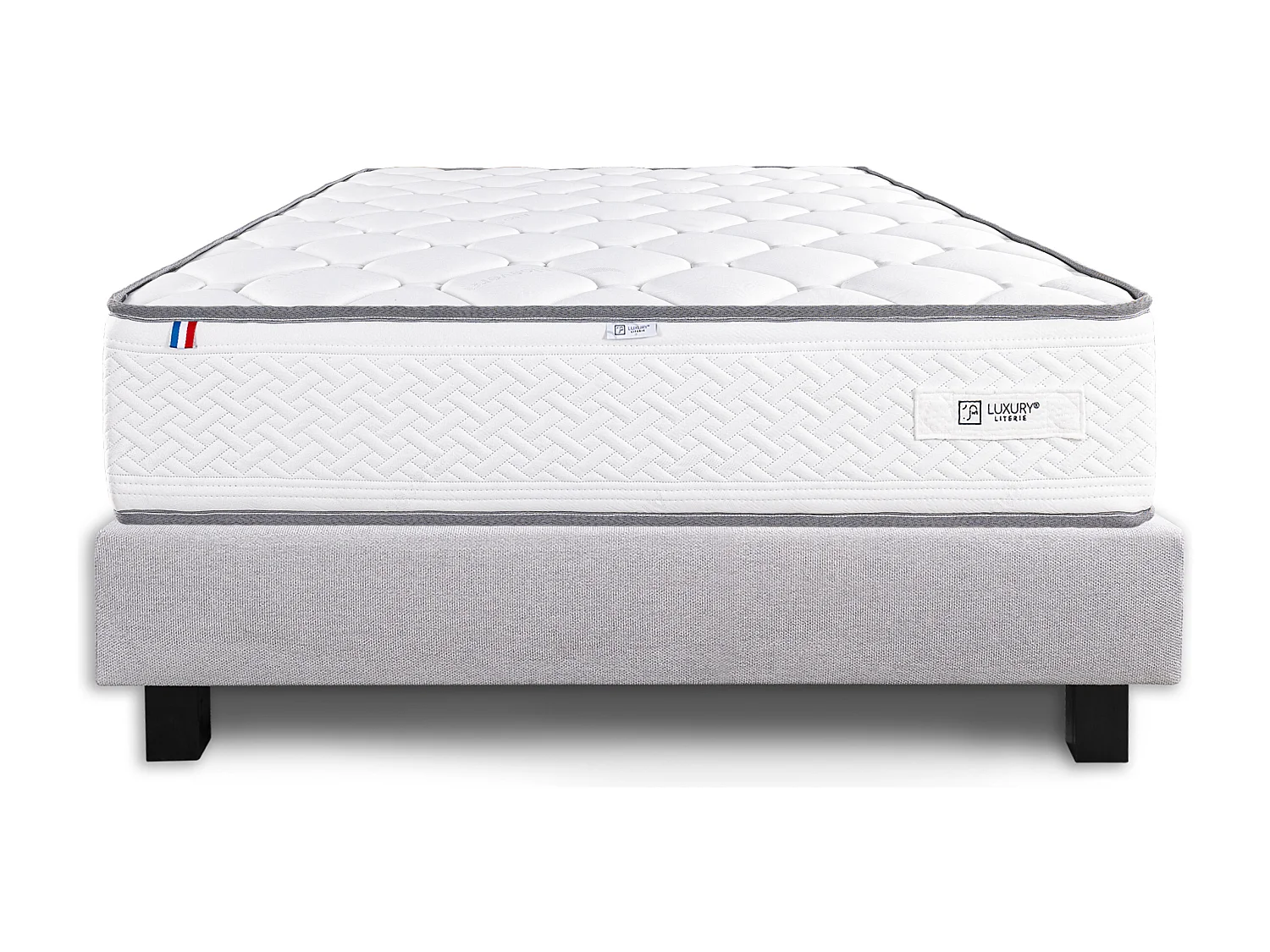 Ensemble Matelas 140x200 cm, Iris, 20 cm + sommier gris