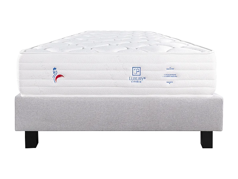 Ensemble Matelas 140x190 cm, Patriote Mousse, 27 cm + sommier gris