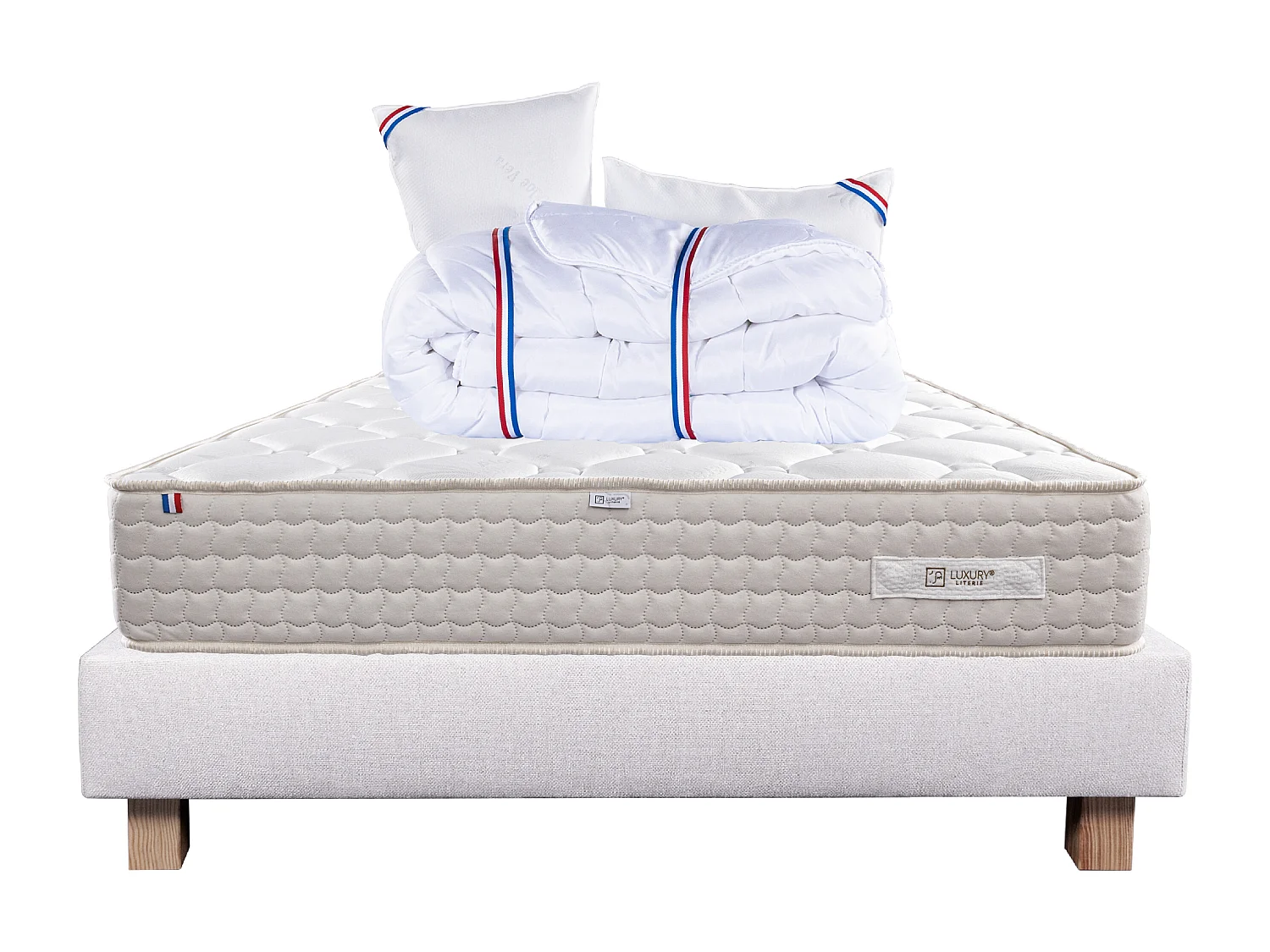 Ensemble Matelas 140x190 cm, Sublime, 20 cm + sommier beige
