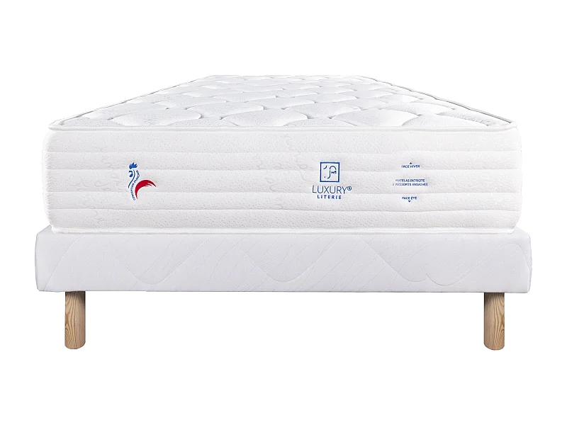 Ensemble Matelas 160x200 cm, Patriote Mousse, 27 cm + sommier blanc