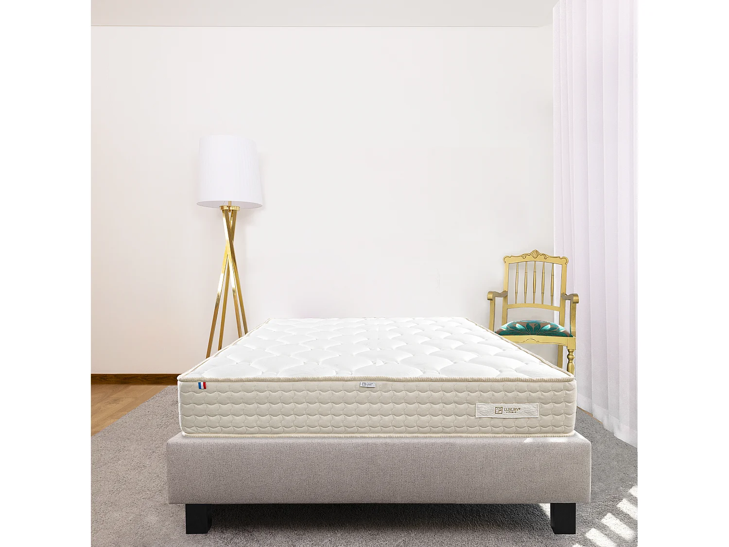 Ensemble Matelas 90x190 cm, Sublime, 20 cm + sommier gris