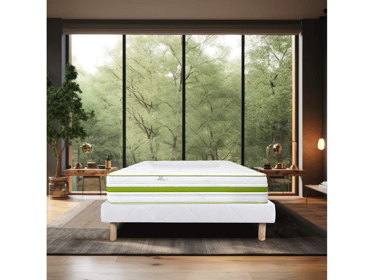 Ensemble Matelas 90x190 cm, Rêverie, 30 cm + sommier blanc