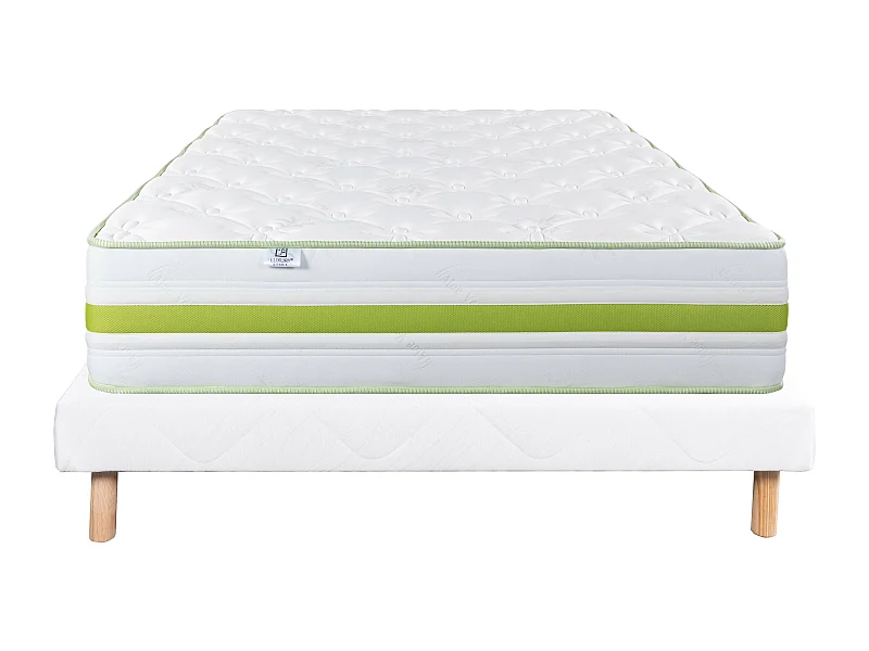 Ensemble Matelas 90x190 cm, Rêverie, 30 cm + sommier blanc