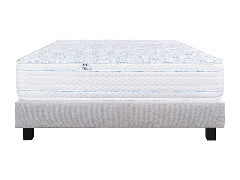 Ensemble Matelas 140x200 cm, Thermotec, 24 cm + sommier gris