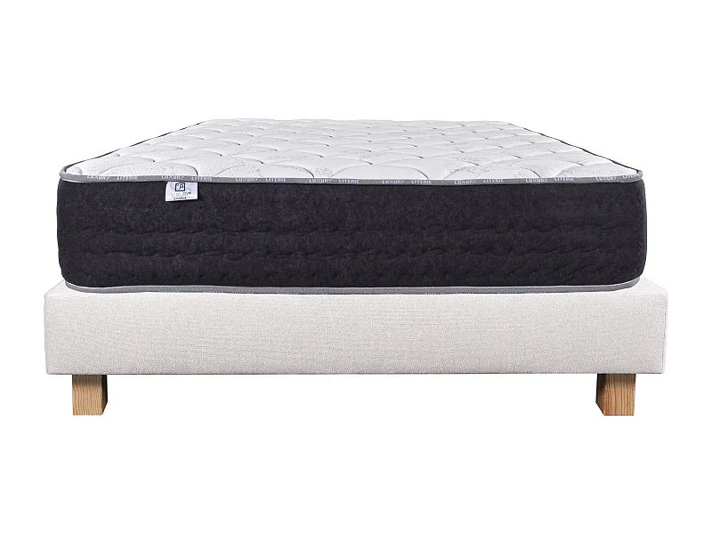 Ensemble Matelas 140x190 cm, Sérénité, 27 cm + sommier beige