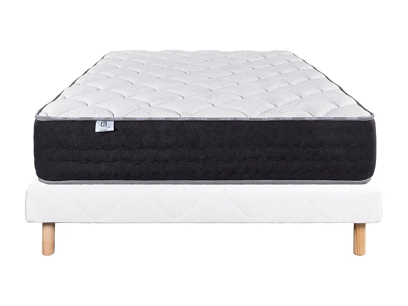 Ensemble Matelas 140x200 cm, Sérénité, 27 cm + sommier blanc