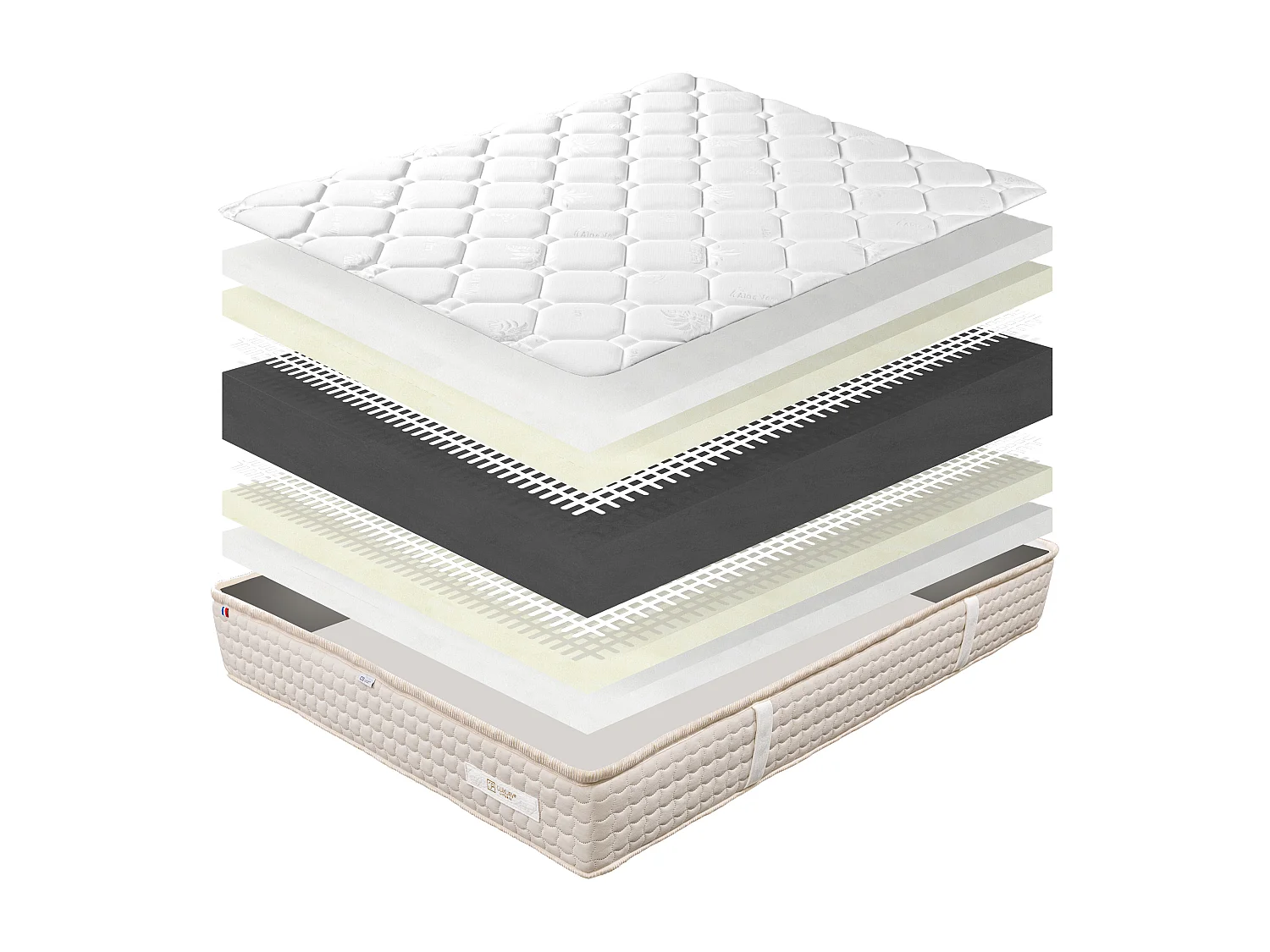 Conjunto Colchão 90x190 cm, Sublime, 20 cm + estrado branco para um sono de qualidade a um preço acessível