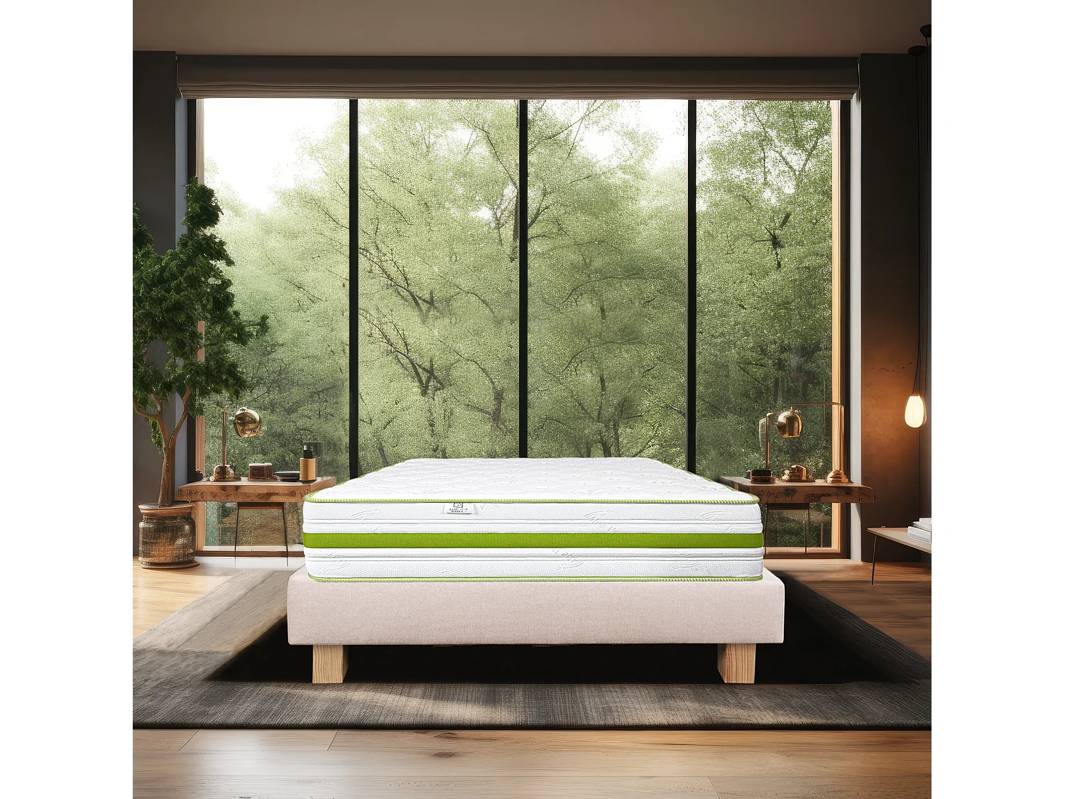 Ensemble Matelas 140x190 cm, Rêverie, 30 cm + sommier beige