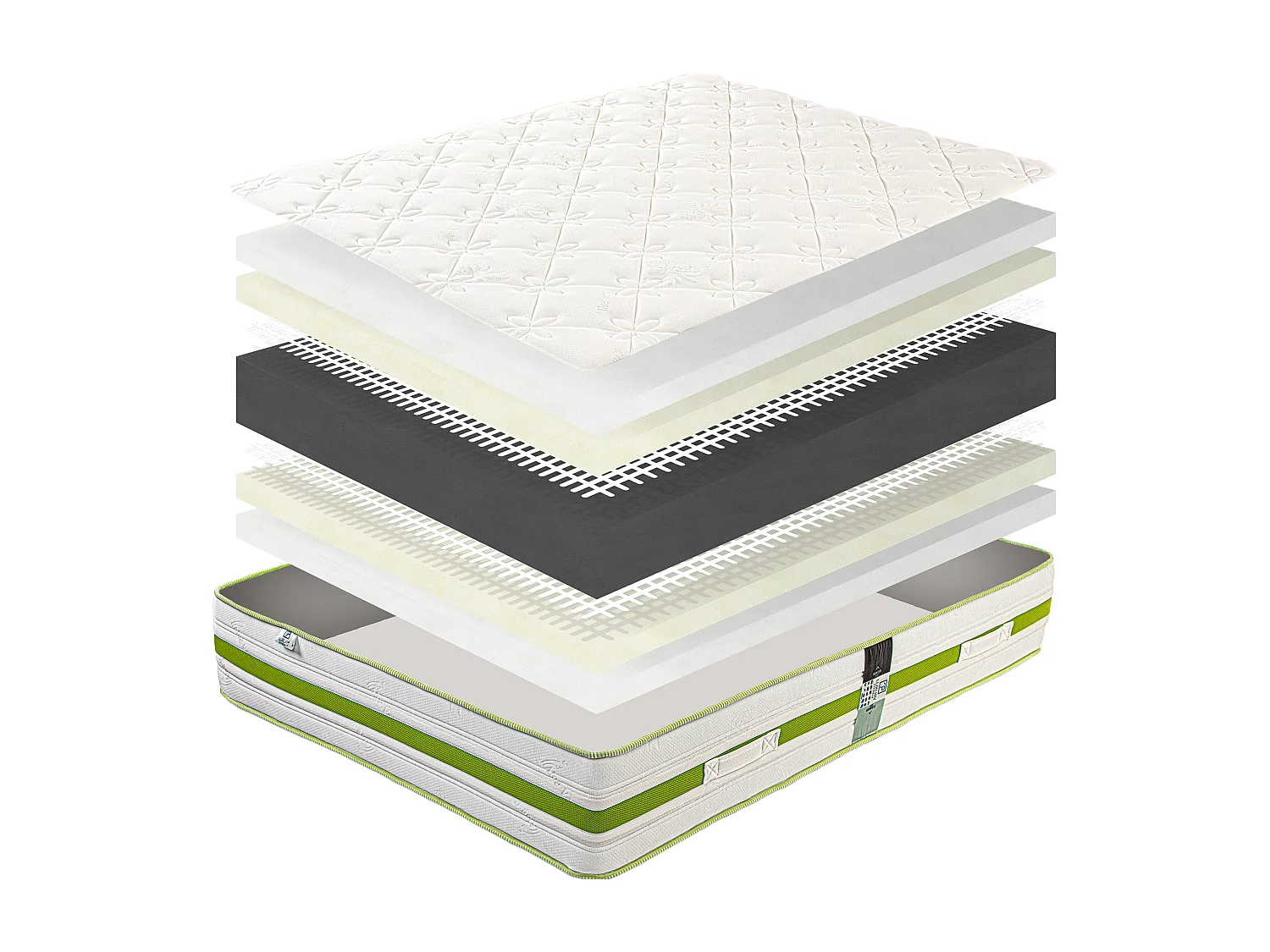 Ensemble Matelas 140x190 cm, Rêverie, 30 cm + sommier beige