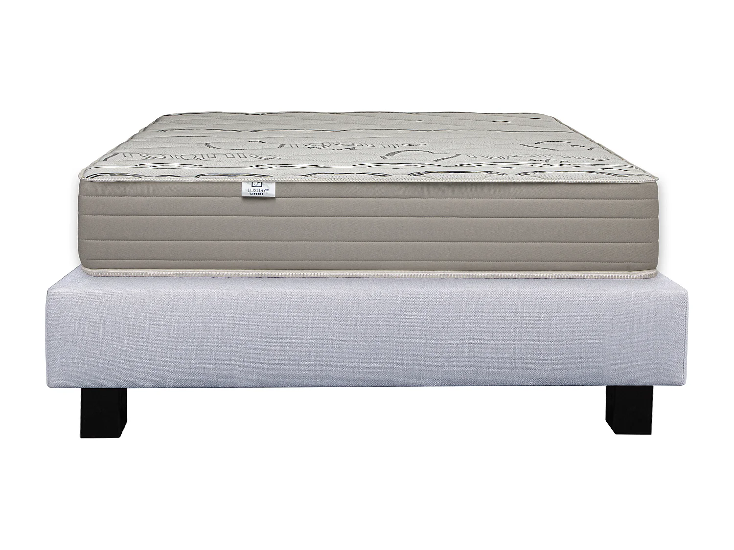 Ensemble Matelas 90x190 cm, Organic Cotton, 24 cm + sommier gris