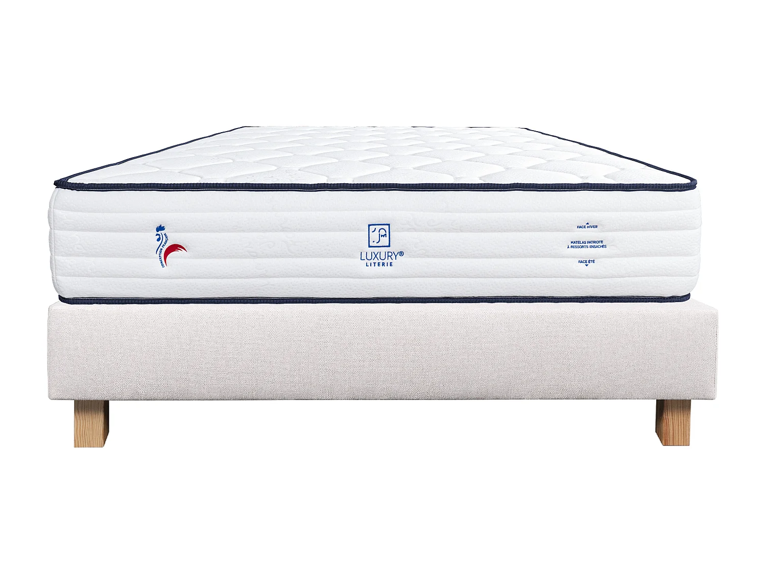 Ensemble Matelas 140x200 cm, Patriote, 27 cm + sommier beige