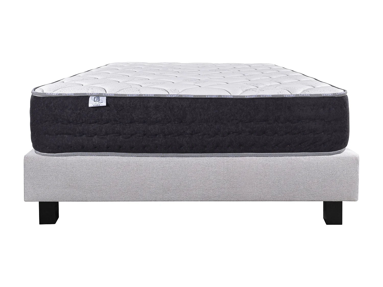 Ensemble Matelas 90x190 cm, Sérénité, 27 cm + sommier gris