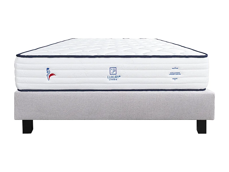 Ensemble Matelas 140x190 cm, Patriote, 27 cm + sommier gris