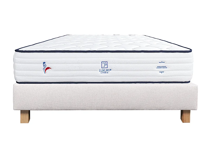 Ensemble Matelas 90x190 cm, Patriote, 27 cm + sommier beige