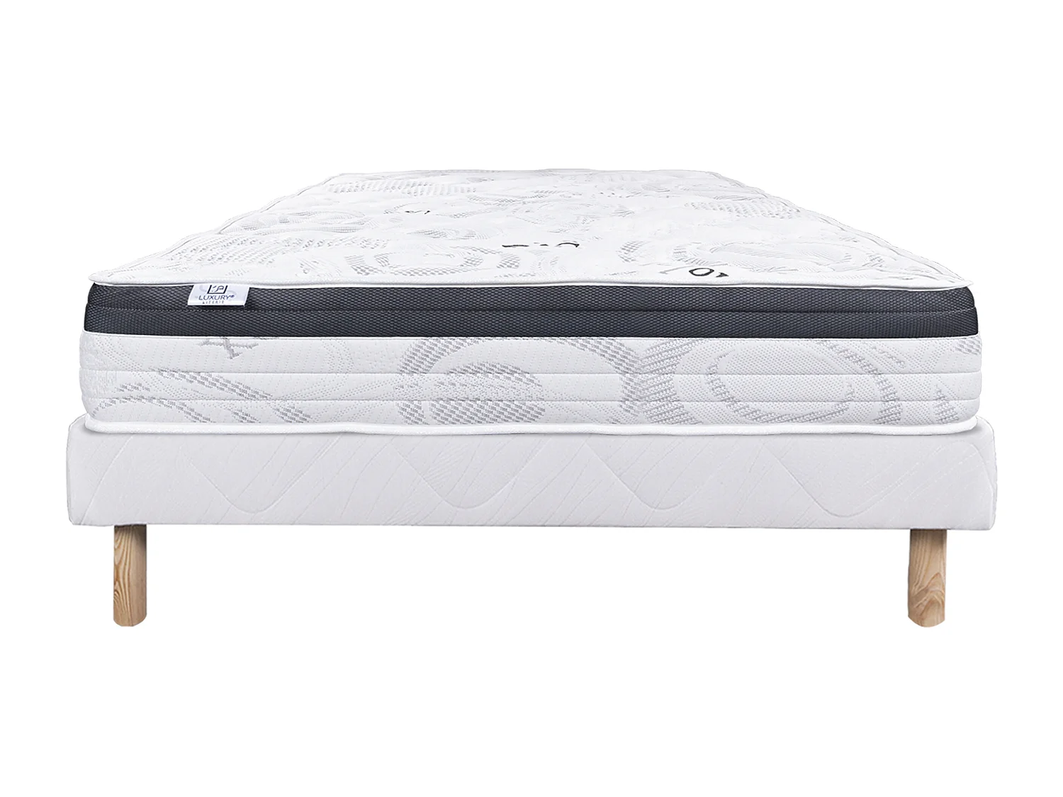Ensemble Matelas 140x200 cm, Sleeplux, 26 cm + sommier blanc