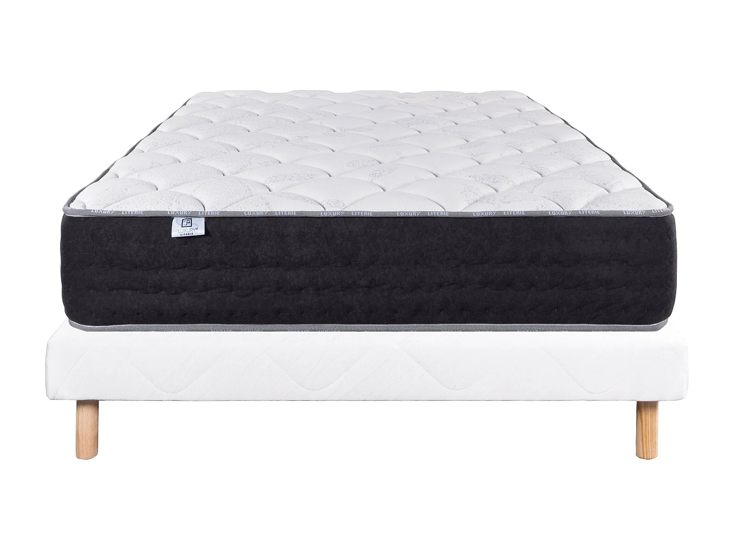 Ensemble Matelas 160x200 cm, Sérénité, 27 cm + sommier blanc