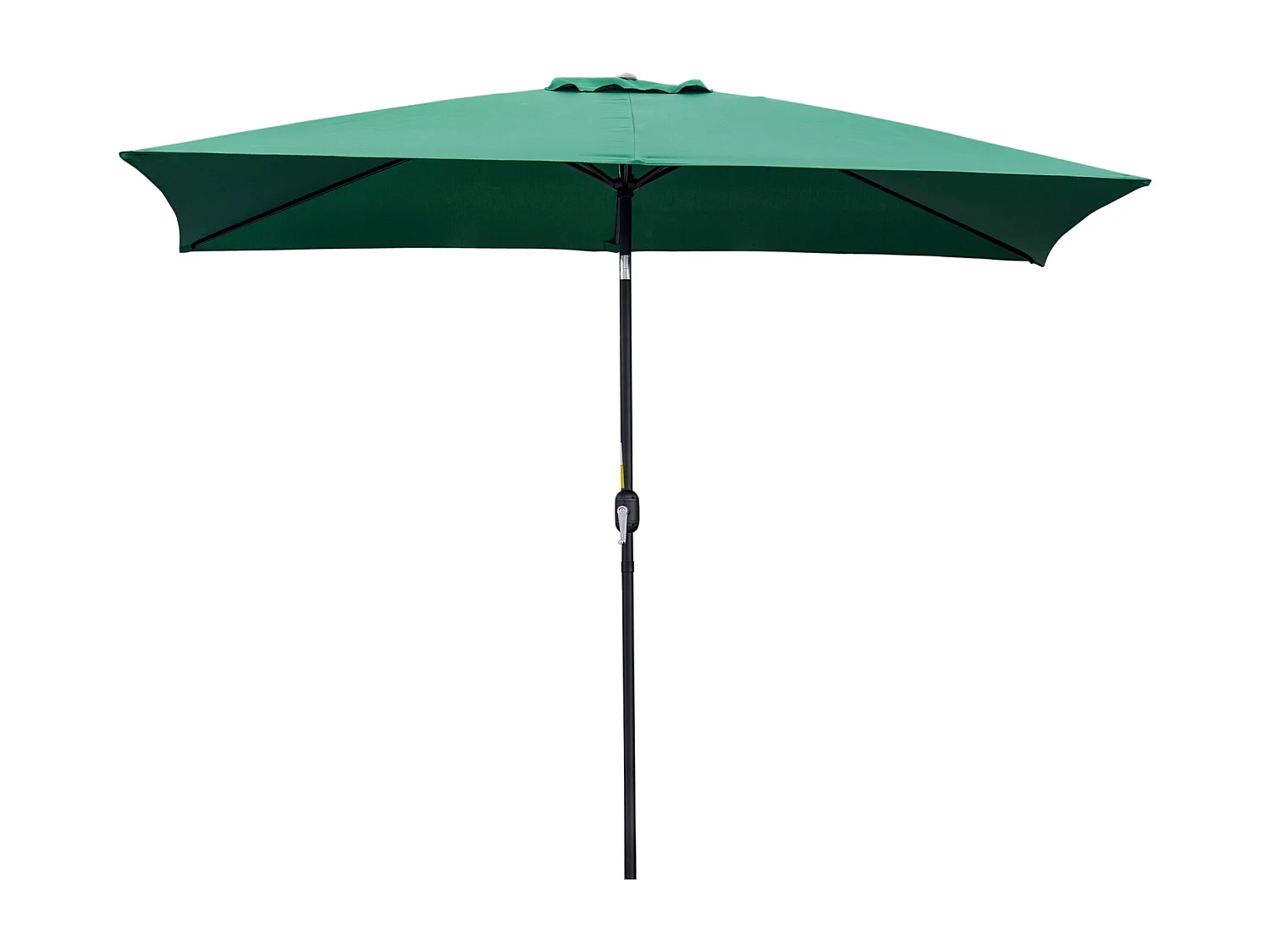 Parasol inclinable rectangulaire métal polyester haute densité 2,95L x 1,95l x 2,4H m vert