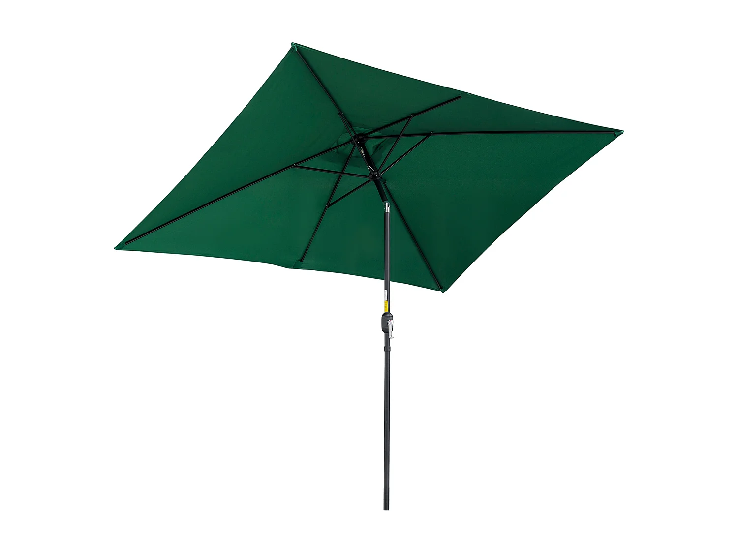 Parasol inclinable rectangulaire métal polyester haute densité 2,95L x 1,95l x 2,4H m vert