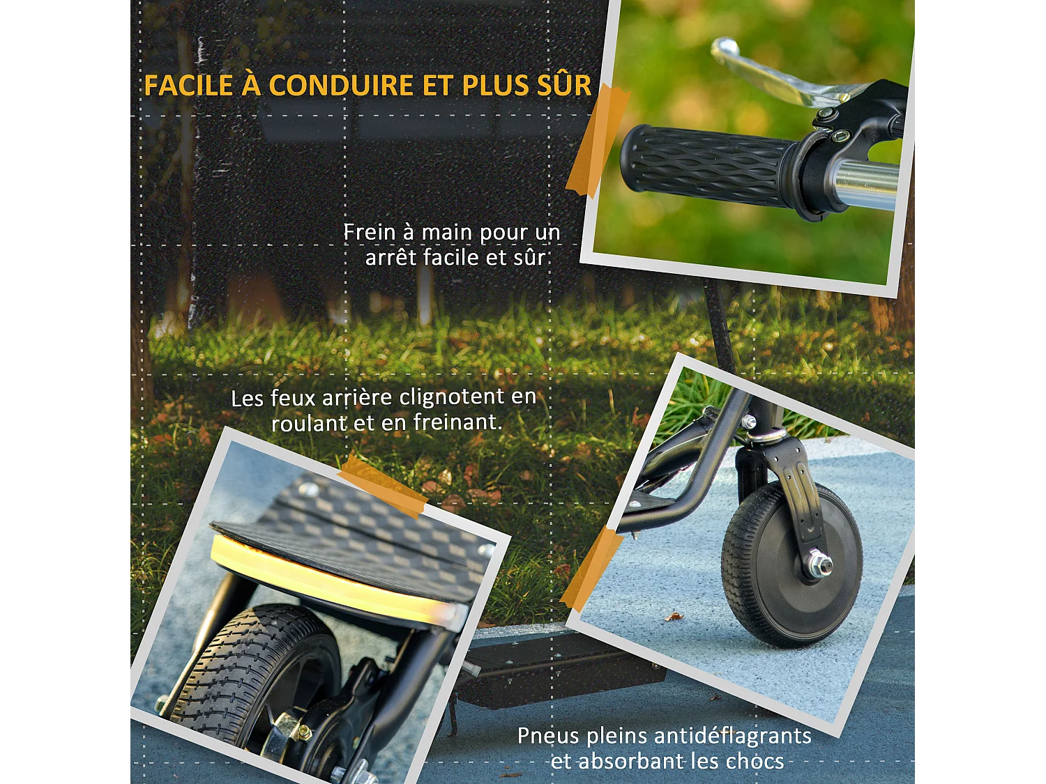Trottinette électrique 150 W pliable réglable enfant 7-14 ans 14 Km/h max. autonomie 8 Km max. noir