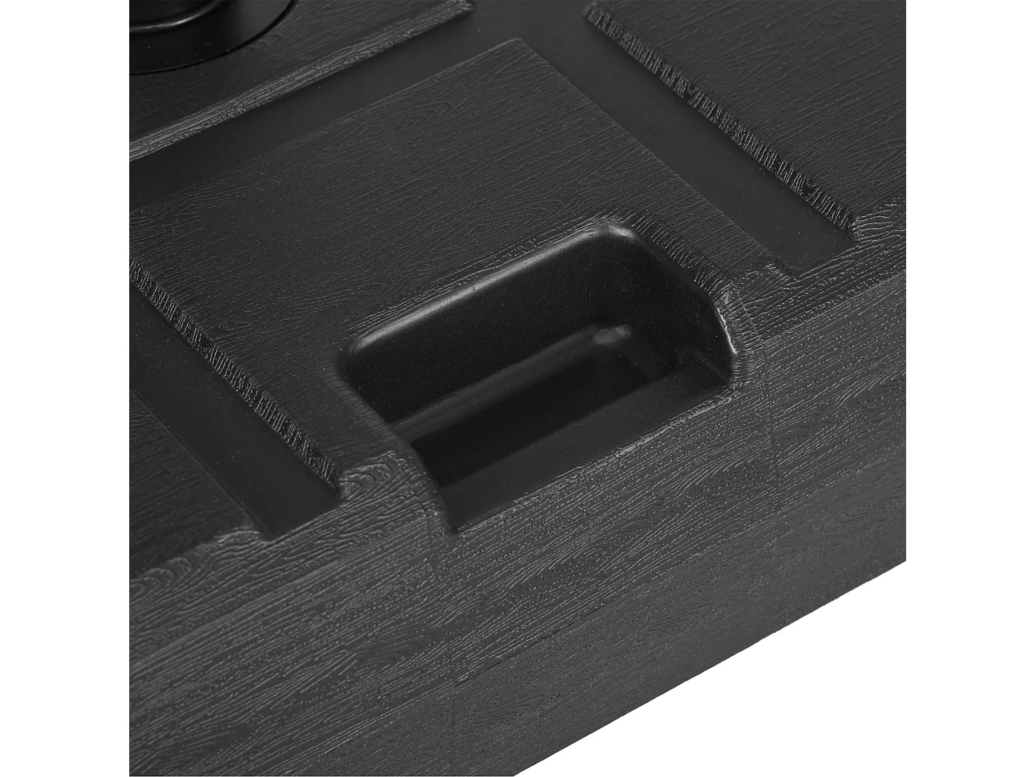 Pied de parasol carré base de lestage dim. 49L x 49l x 36,5H cm HDPE aspect bois noir
