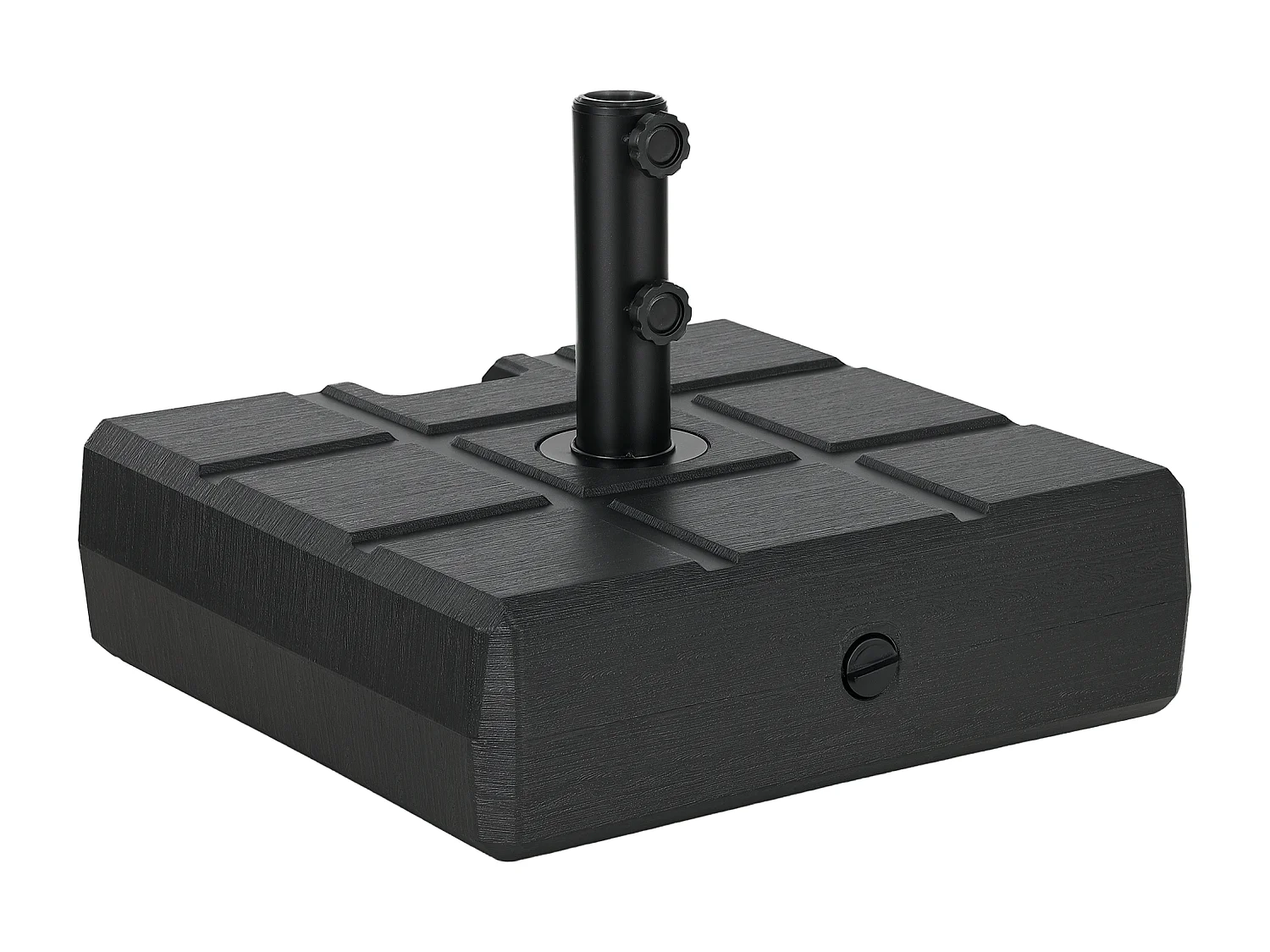 Pied de parasol carré base de lestage dim. 49L x 49l x 36,5H cm HDPE aspect bois noir