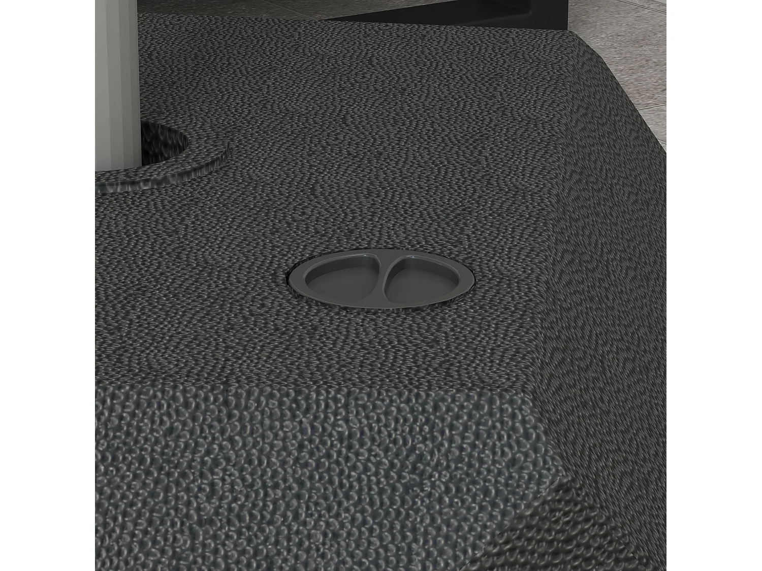 Pied de parasol déporté 90L avec pied en croix plastique noir