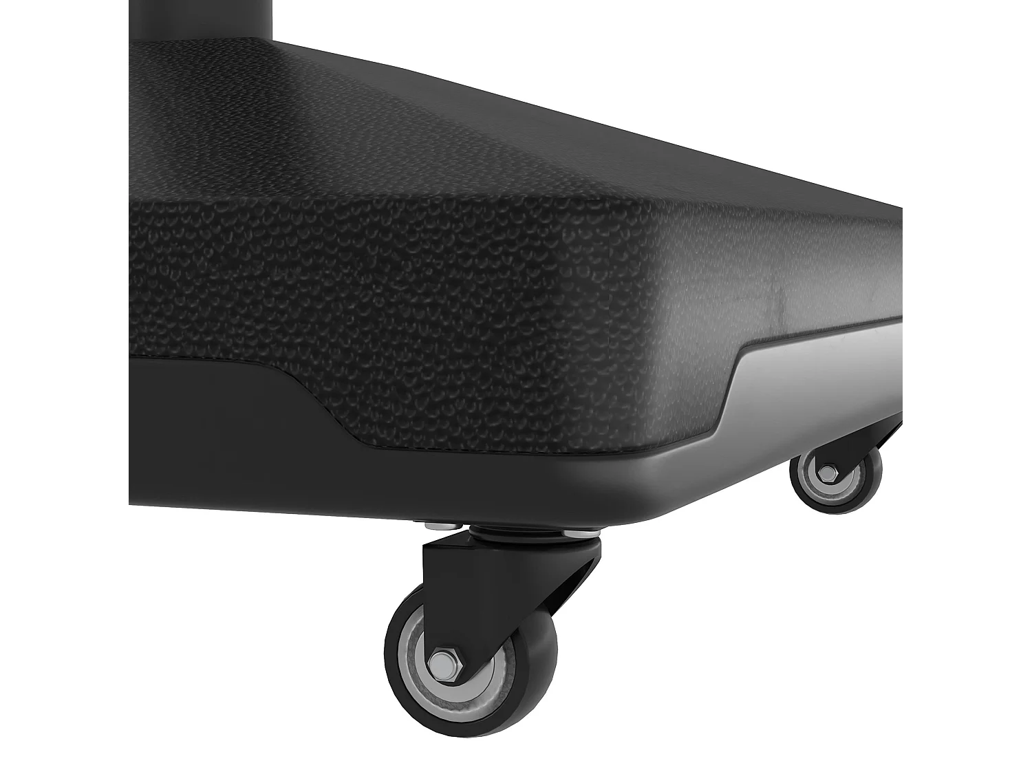 Pied de parasol carré avec 4 roulettes et poignée HDPE noir