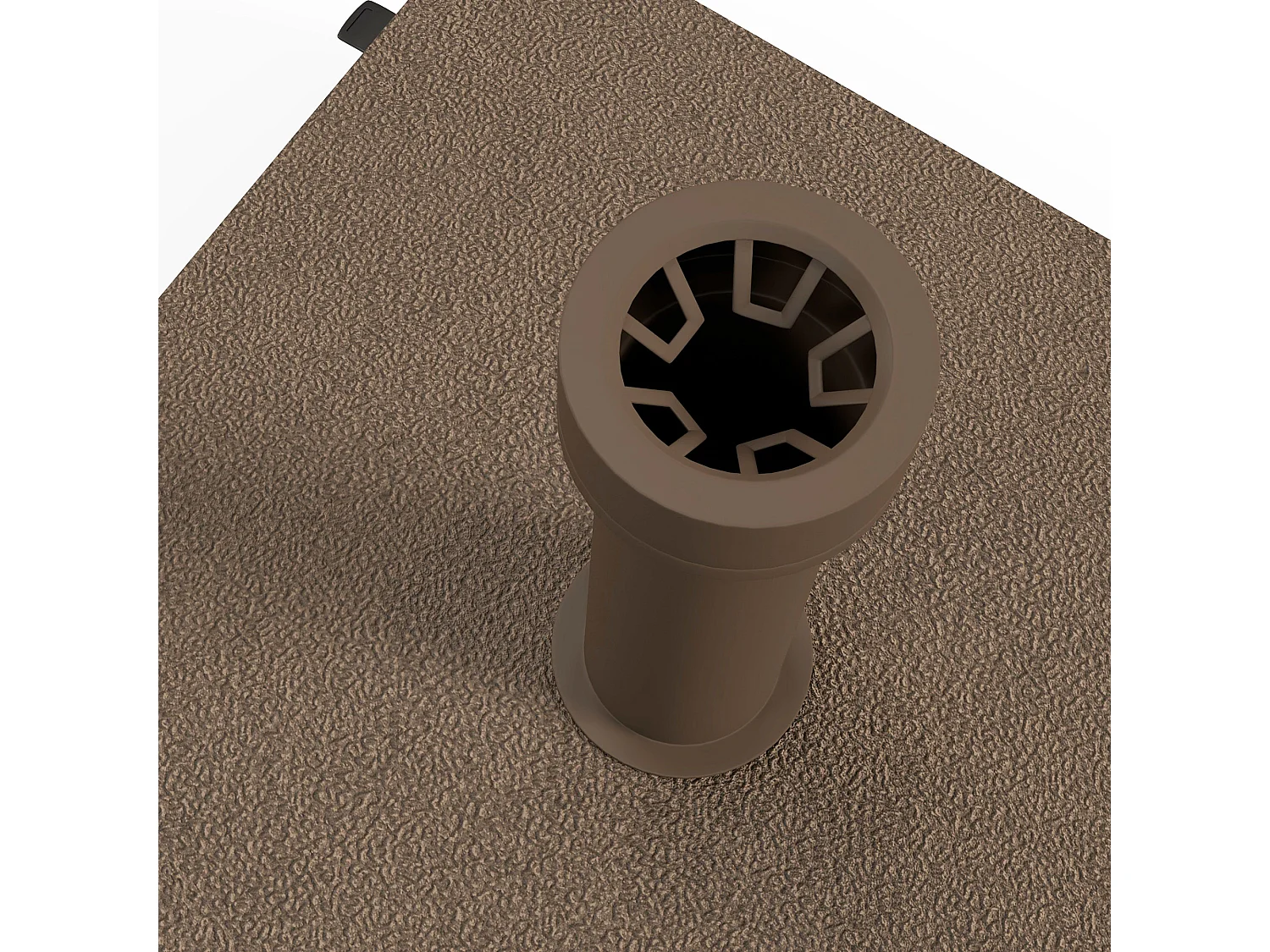 Pied de parasol base de lestage parasol carré HDPE surface granuleuse marron