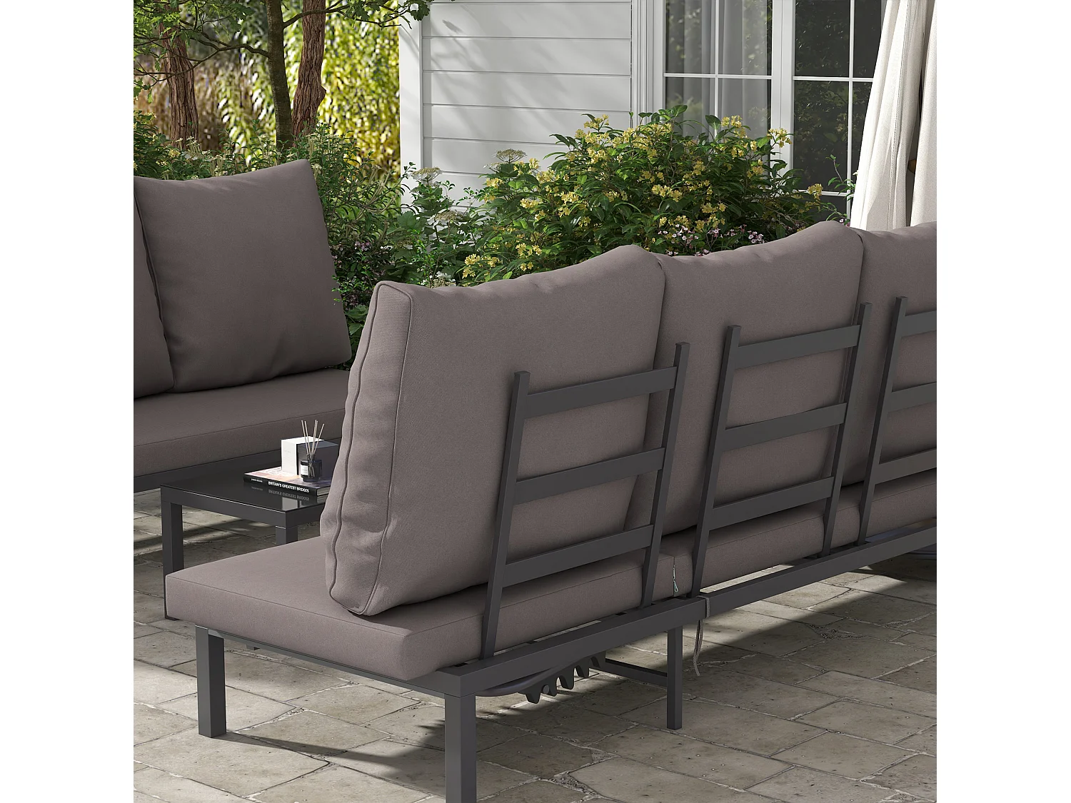 Ensemble de 2 bains de soleil inclinables avec matelas déhoussables