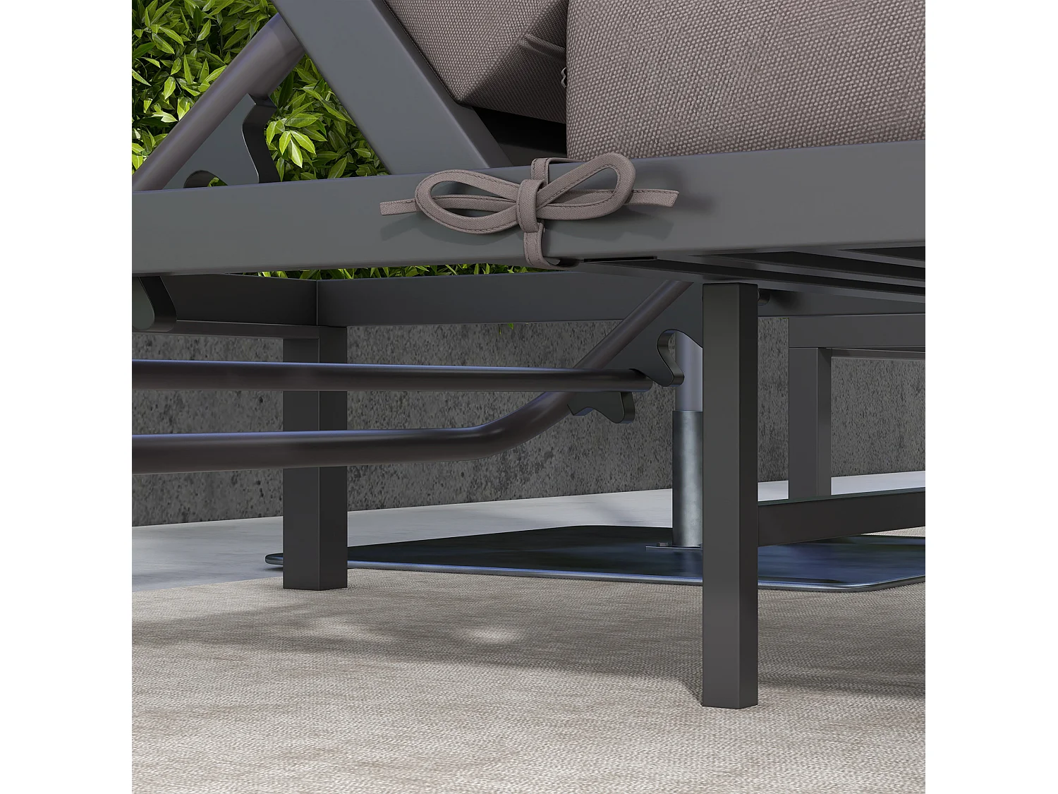 Ensemble de 2 bains de soleil inclinables avec matelas déhoussables