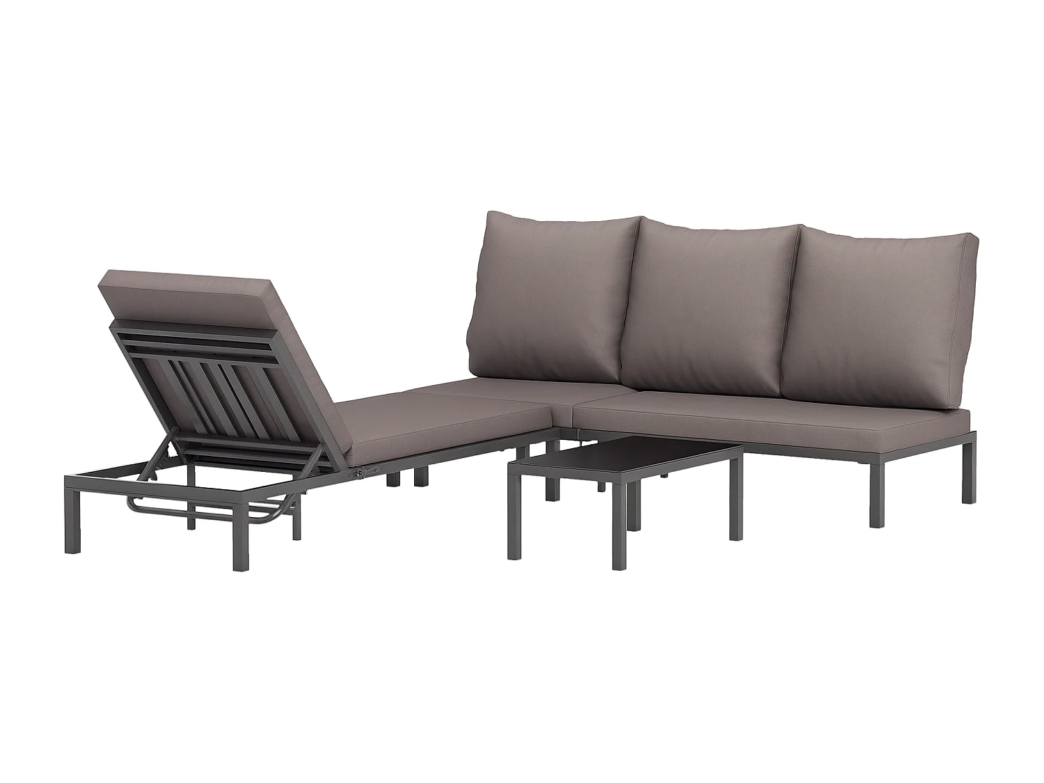 Ensemble de 2 bains de soleil inclinables avec matelas déhoussables