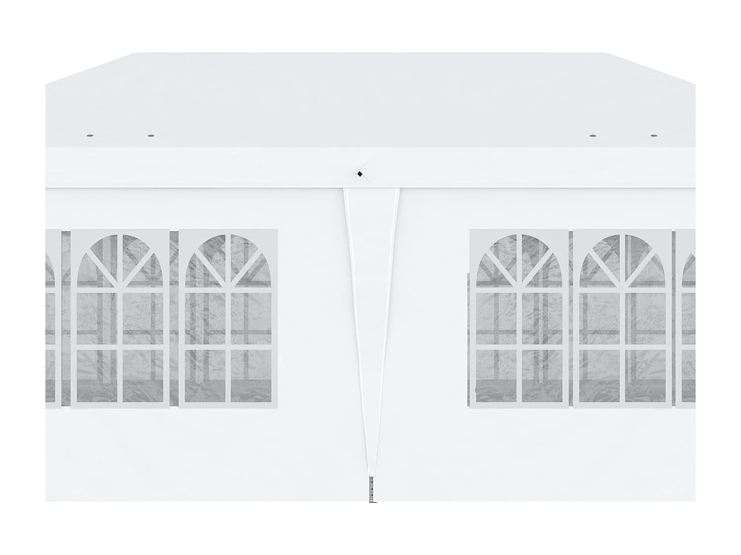 Tonnelle barnum pliant pop-up 5,85L x 2,95l x 2,7H m 6 parois latérales amovibles 4 fenêtres + sac de transport blanc