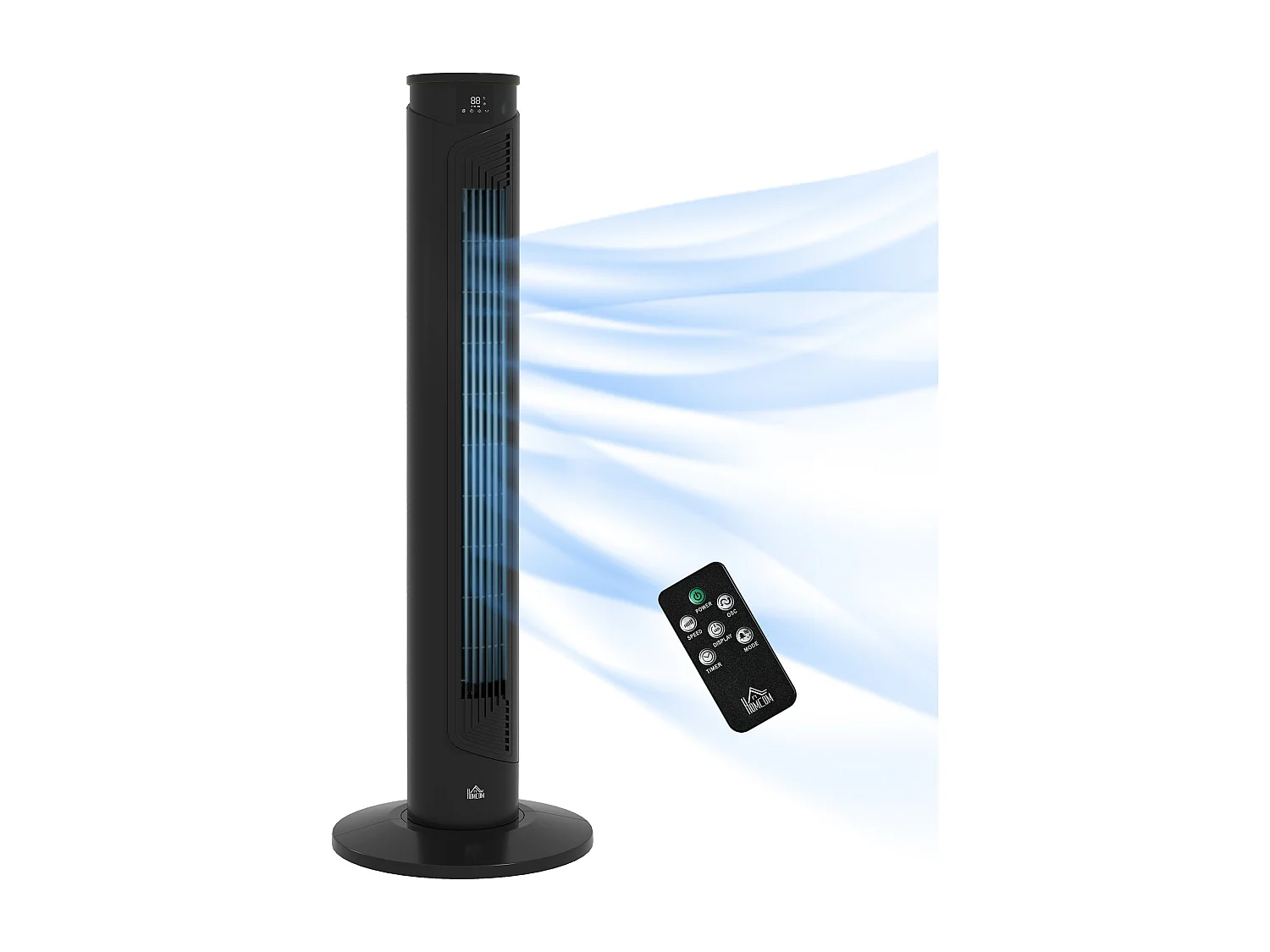 Ventilateur colonne tour oscillant 45 W silencieux télécommande incluse timer 4 modes 3 vitesses filtre noir