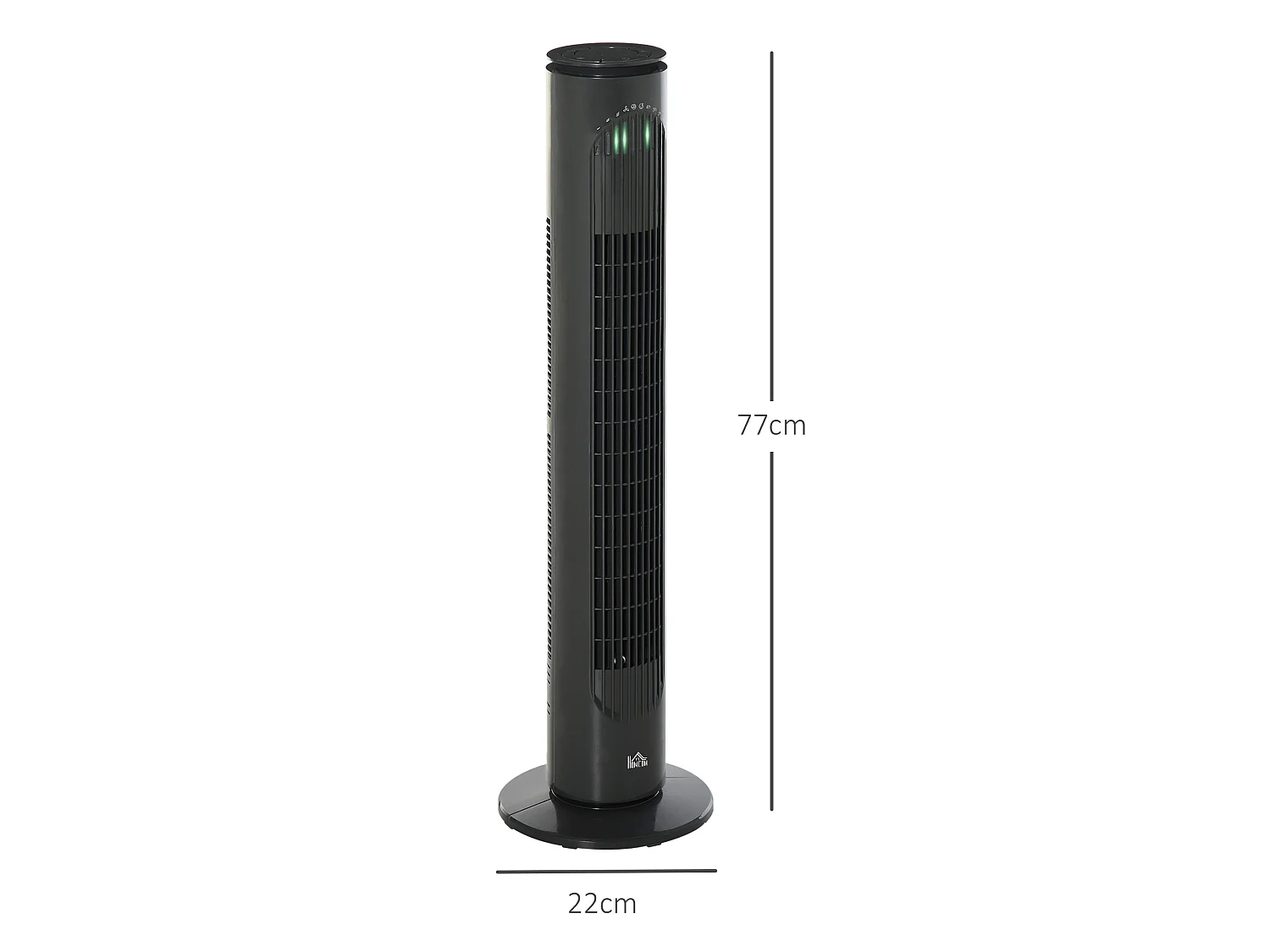 Ventilateur colonne tour oscillant 45 W silencieux télécommande incluse minuterie 3 modes 3 vitesses anthracite
