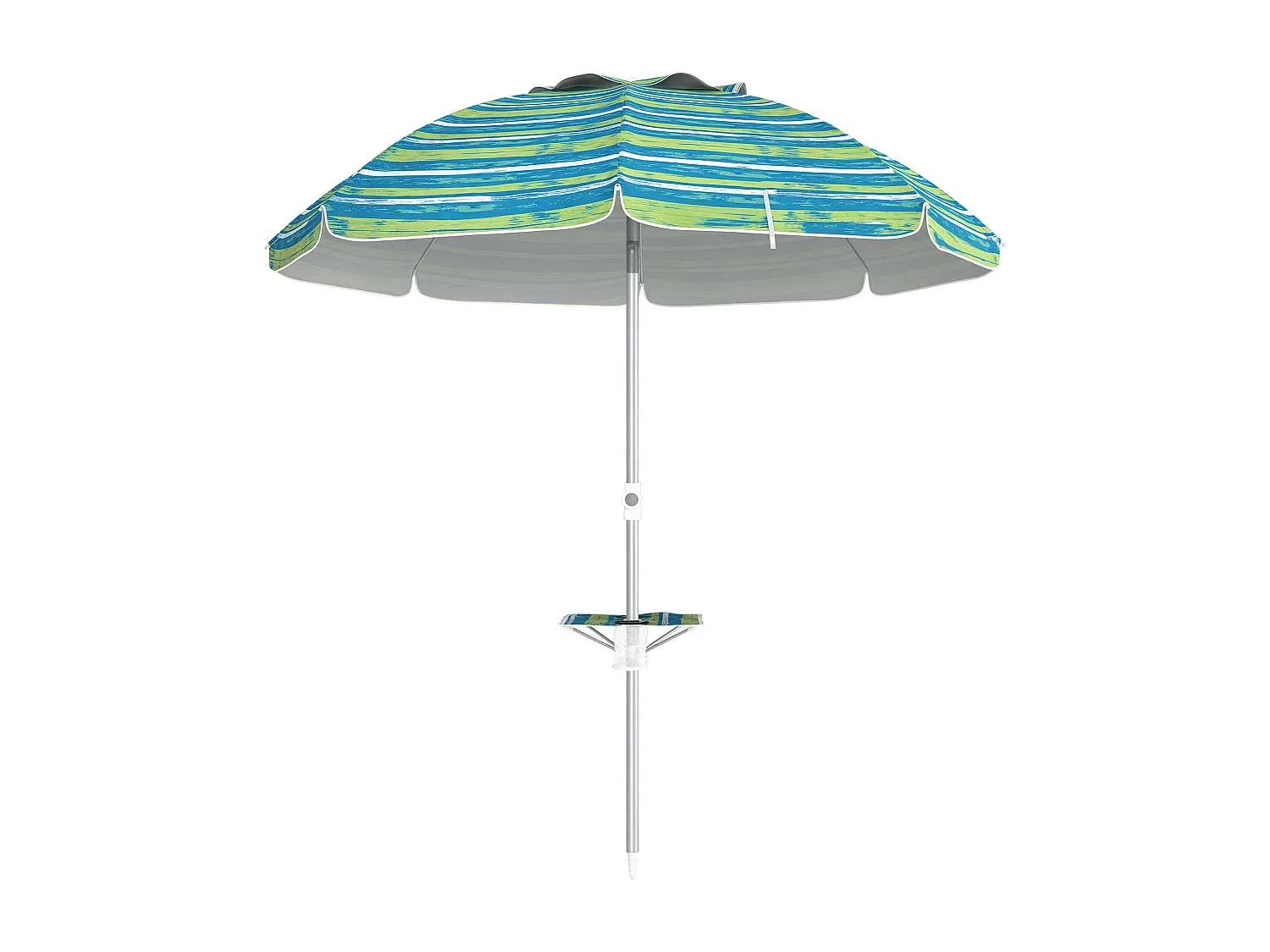 Parasol inclinable réglable de plage protection UV50+ Ø190 cm sac et porte-gobelets inclus