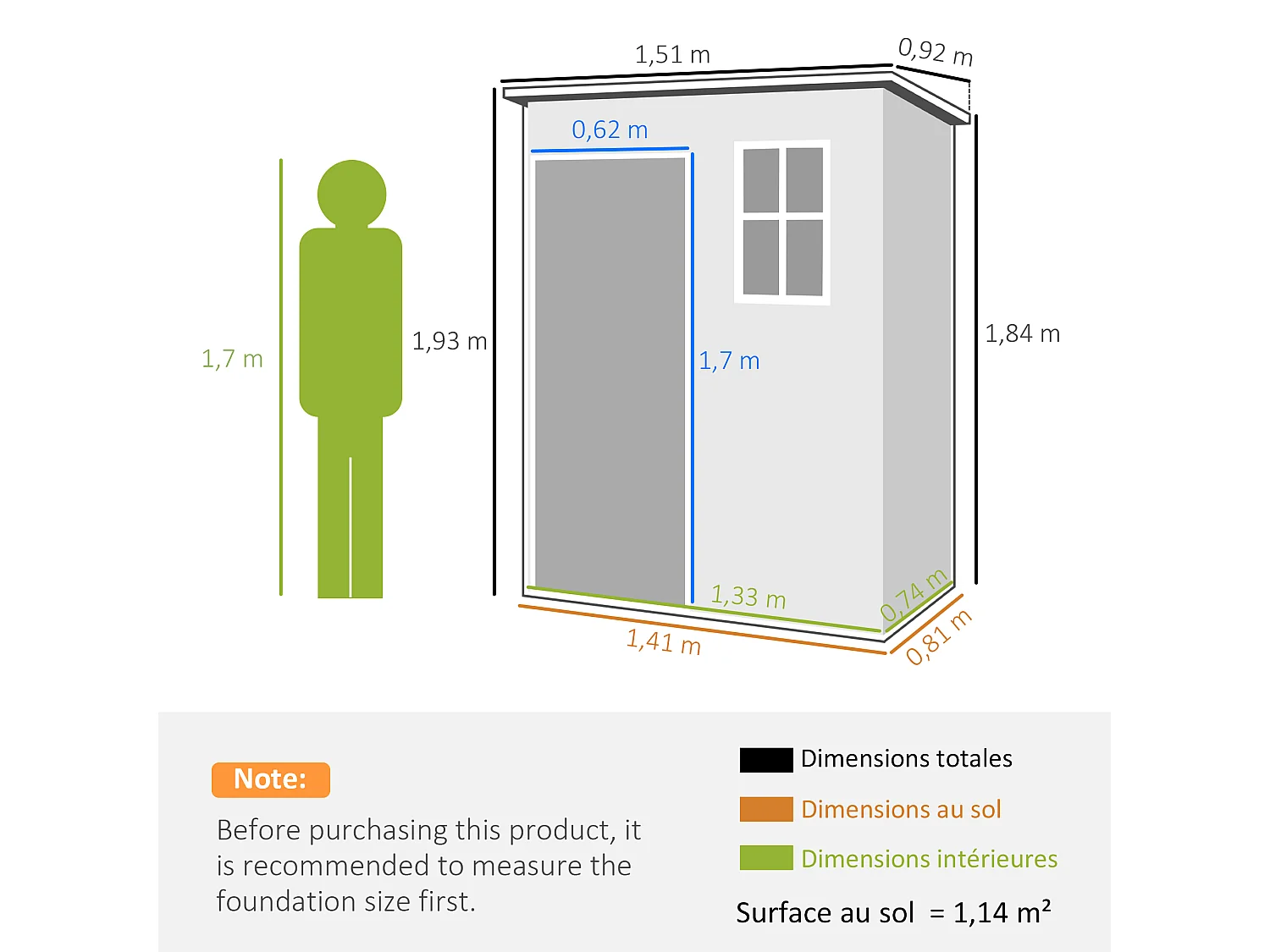 Abri de jardin - remise pour outils - cabanon porte verrouillable, fenêtre - dim. 151L x 92l x 193H cm - alu PP gris blanc