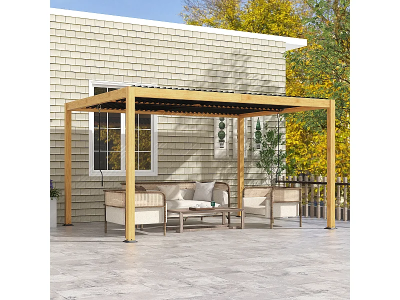 Pergola 3 x 4 m bioclimatique style contemporain alu