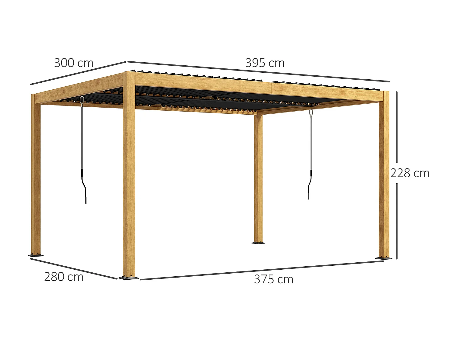 Pergola 3 x 4 m bioclimatique style contemporain alu