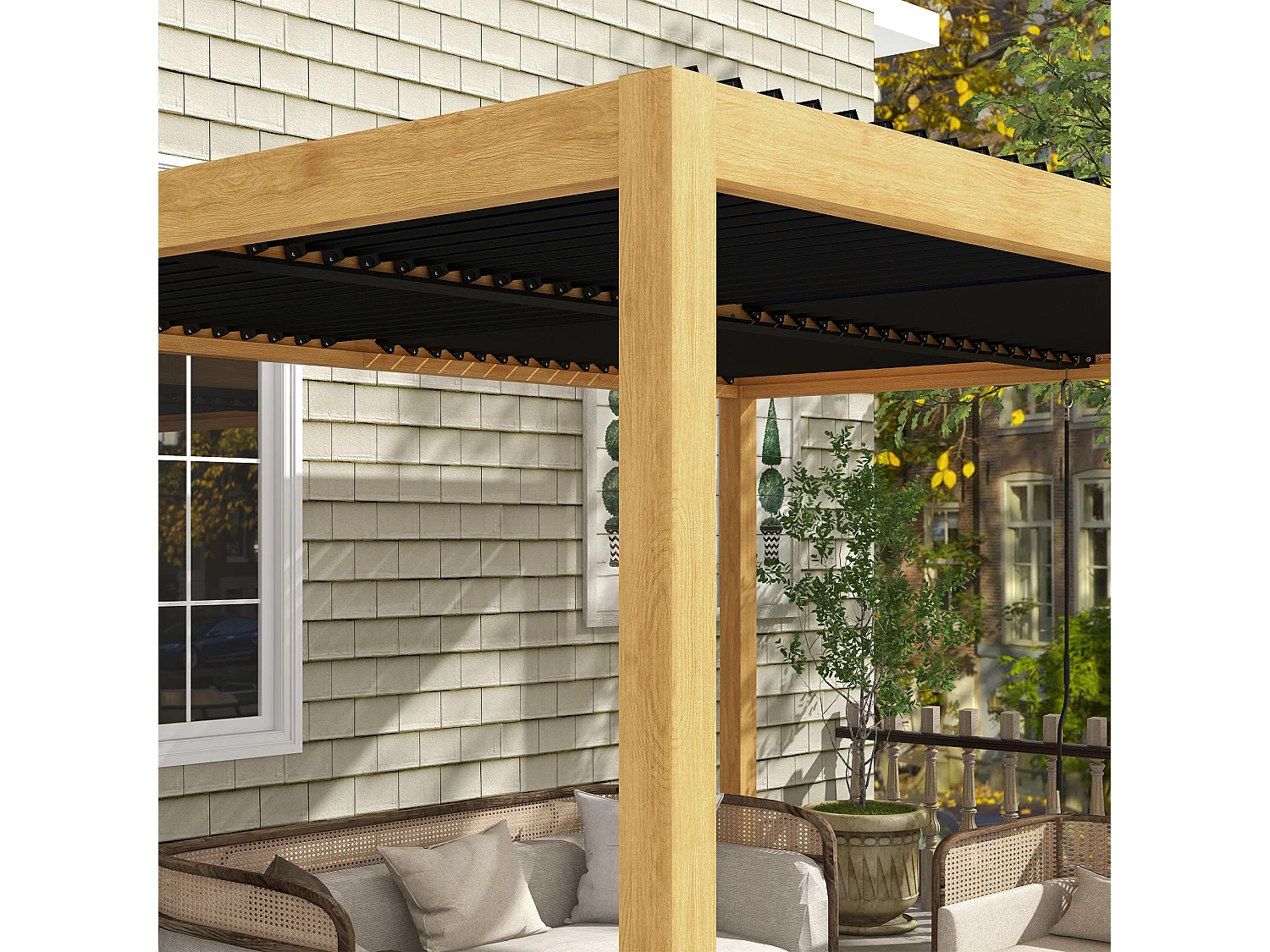 Pergola 3 x 4 m bioclimatique style contemporain alu