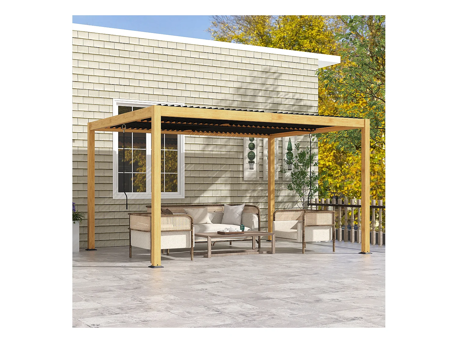 Pergola 3 x 4 m bioclimatique style contemporain alu