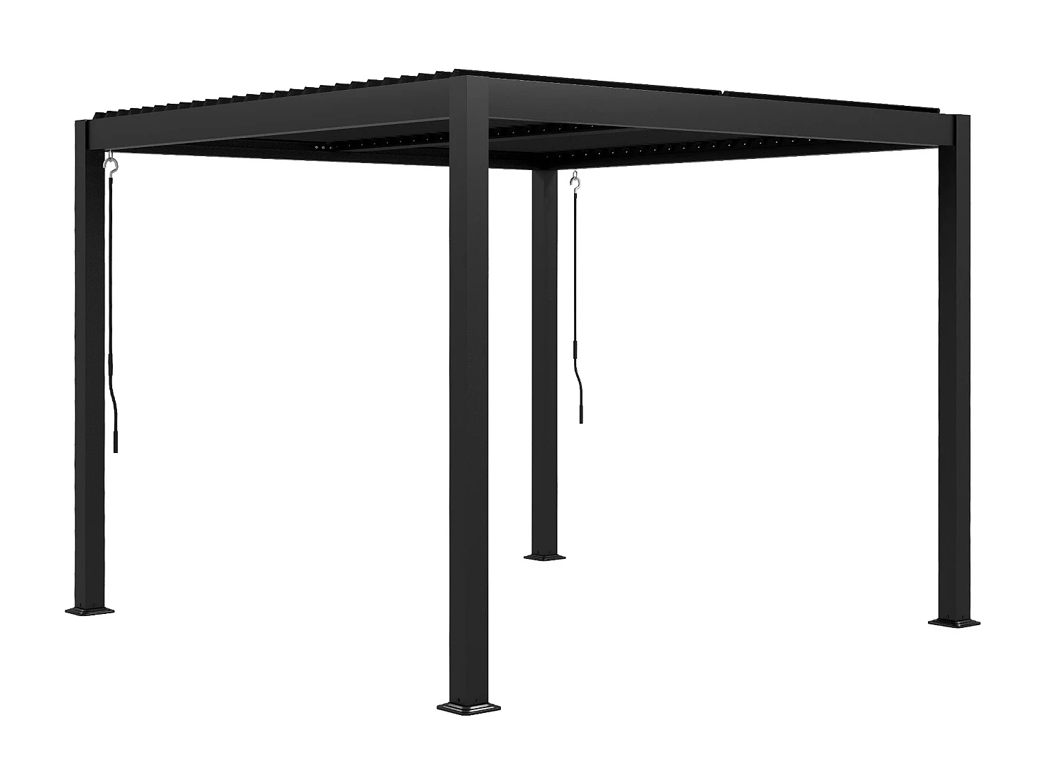 Pergola 3 x 3 m bioclimatique style contemporain alu noir