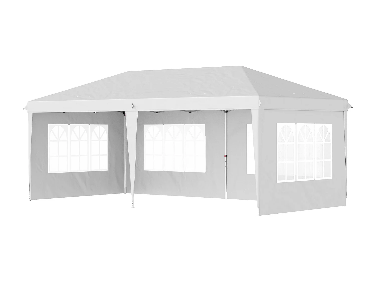 Tonnelle pop up pliante - barnum pliable - 4 cotés démontables - 4 fenêtres - acier oxford haute densité blanc