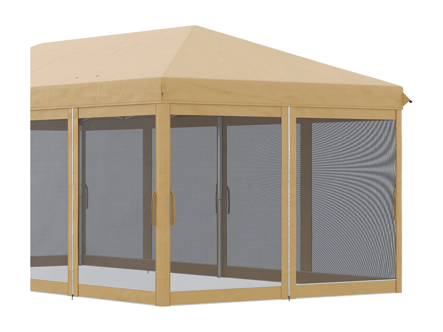 Tonnelle barnum pliant style colonial dim. 5,85L x 2,95l x 2,7H m 6 moustiquaires sac de transport beige noir