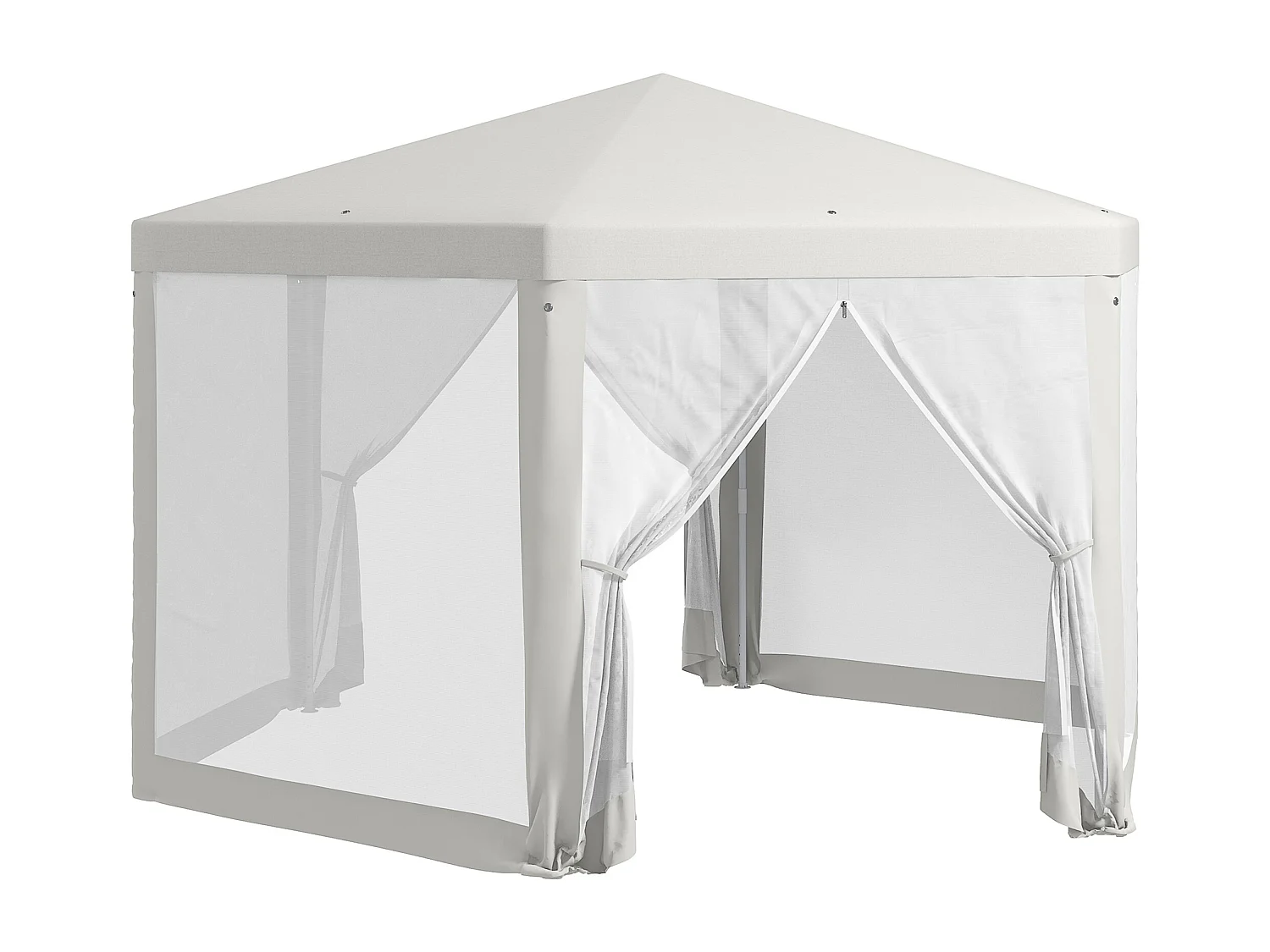 Tonnelle barnum tente de réception hexagonale 10 m² style cosy métal polyester imperméabilisé surface env. 10 m² crème