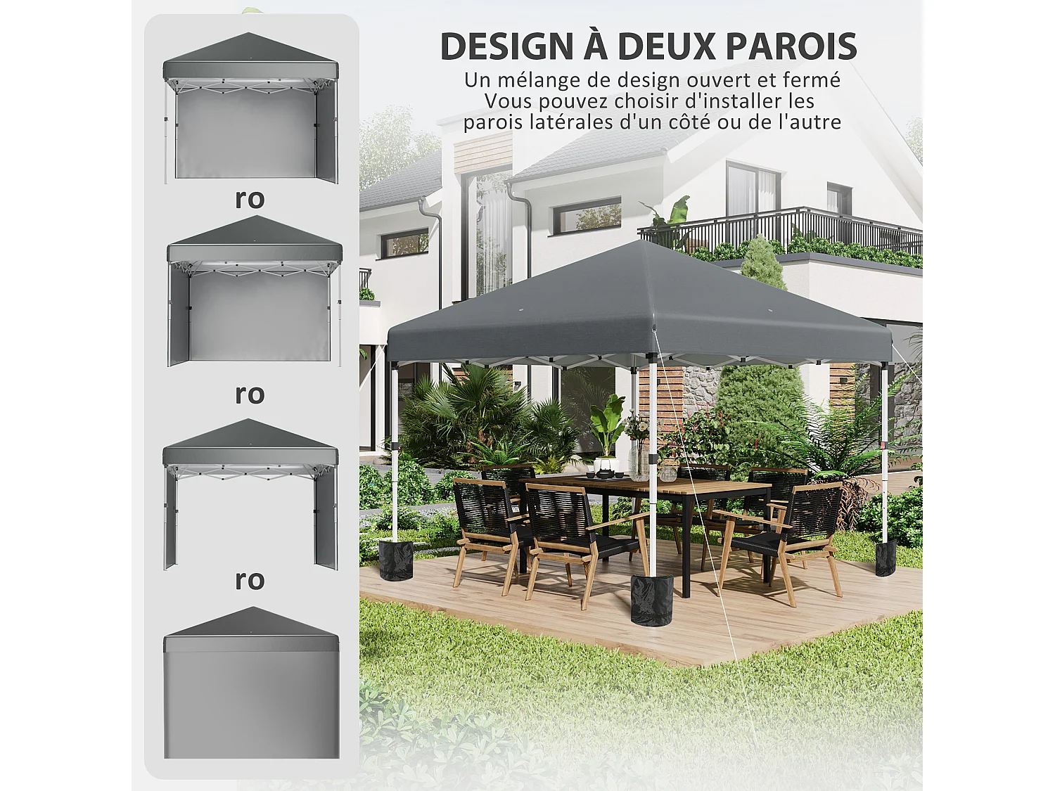 Tonnelle barnum pop-up UV 30+ sac transport inclus anthracite