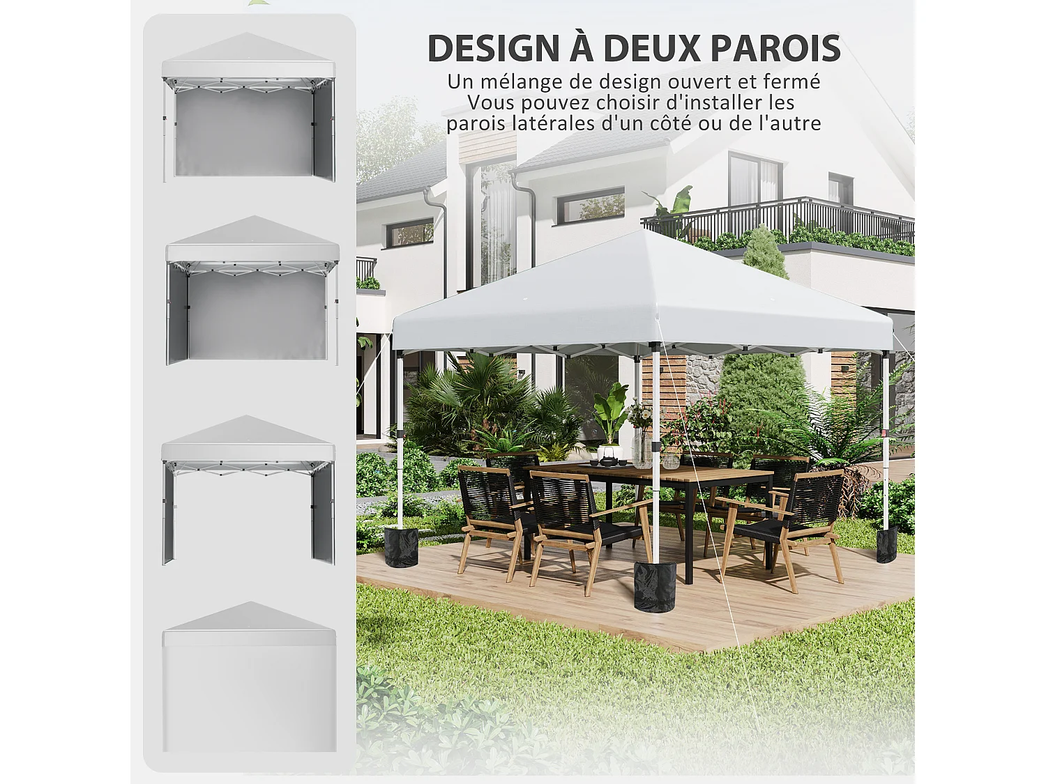 Tonnelle barnum pop-up UV 30+ sac transport inclus gris