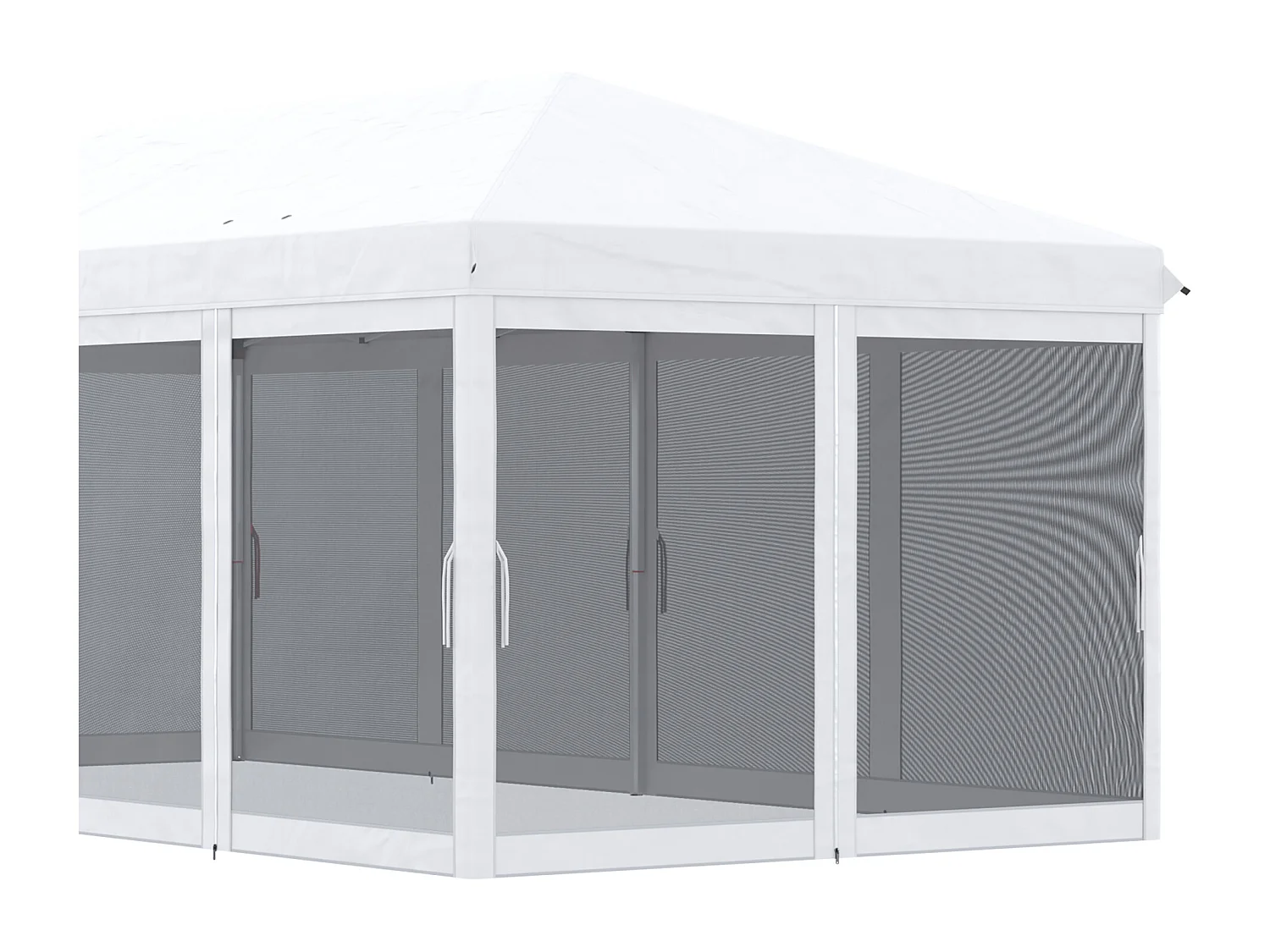 Tonnelle barnum pliant style colonial dim. 5,85L x 2,95l x 2,7H m 6 moustiquaires sac de transport blanc noir